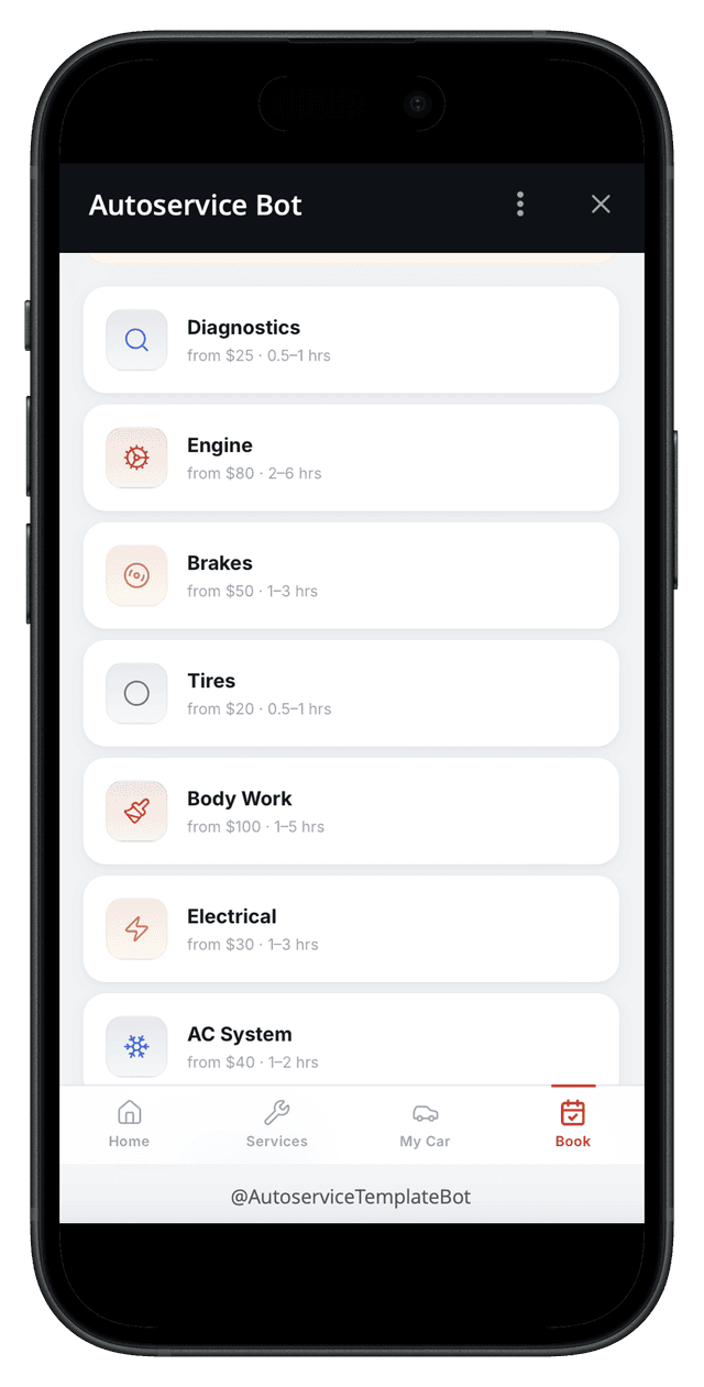 autoservice screenshot