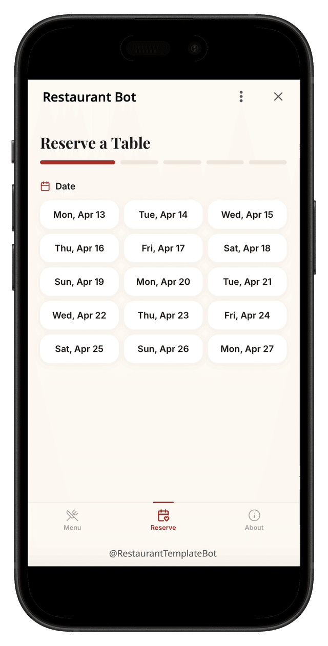 restaurant screenshot